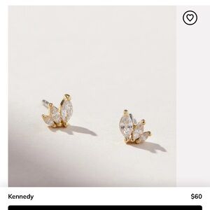 New Ana Luisa Kennedy Gold Stud Earrings